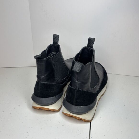 J/Slides Eddie Jogger Black Leather Sneaker Boots Womens Slip On Comfy Womens - Picture 8 of 11